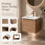 Meuble-lavabo flottant mural de 24 po avec lavabo en céramique, porte à fermeture en douceur et armoire de rangement, meuble-lavabo moderne en contreplaqué ORVICA-1024181285