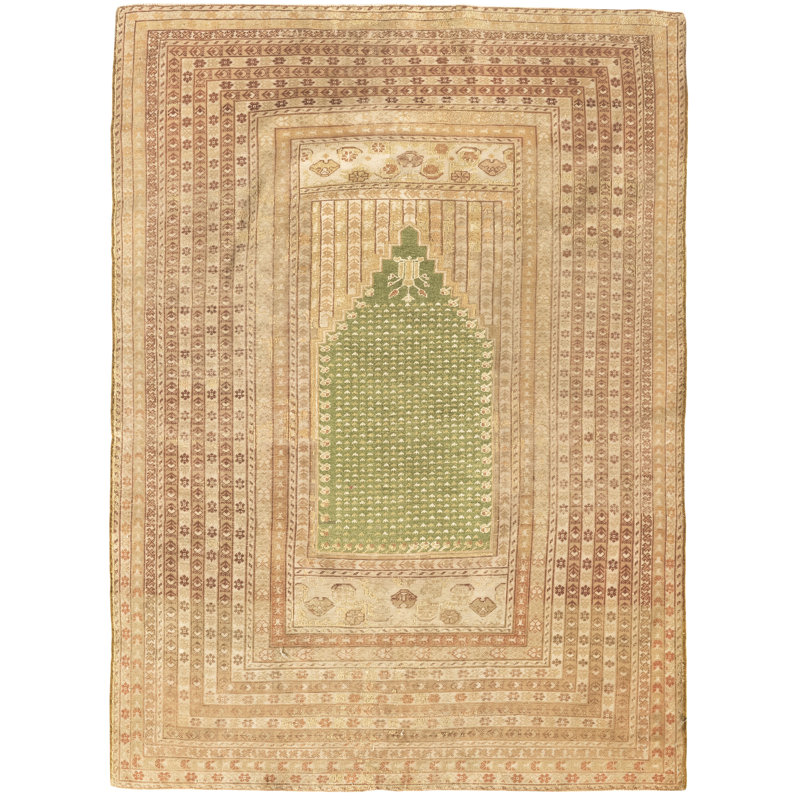 Tapis beige noué à la main de haute qualité