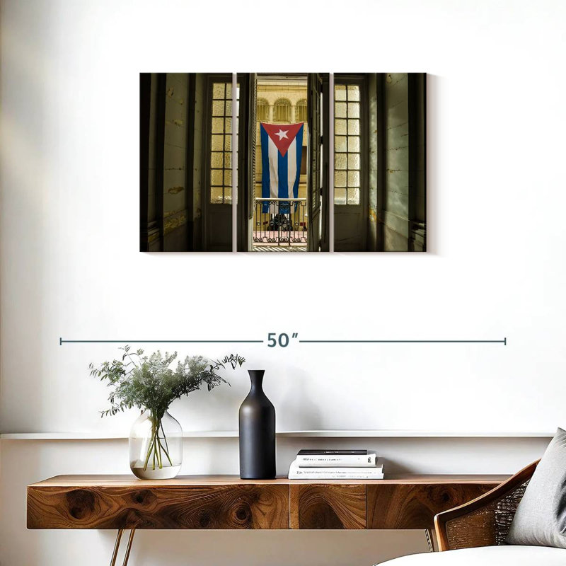 Borges Cuba Flag On Window, 20" H x 33" W