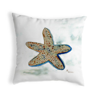 Starfish Outdoor Reversible Throw Pillow