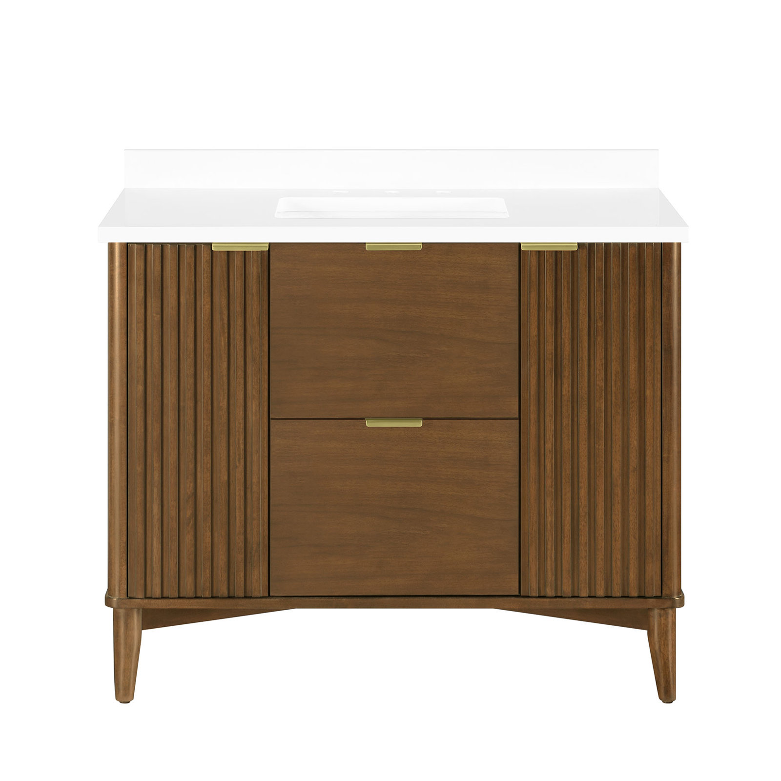 Gabi 42" Single Bathroom Vanity, Warm Walnut