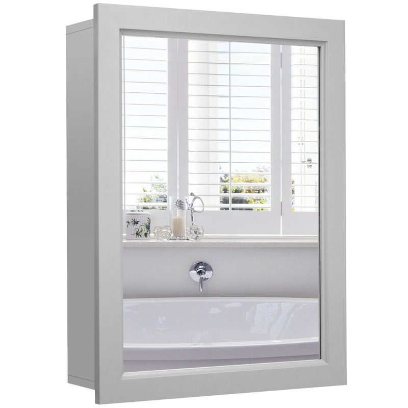 Pharmacie à miroir mural en bois avec tablette réglable l 20 po x H 26 po