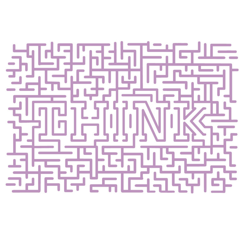 Décalcomanie murale labyrinthe de pensée, Lilas