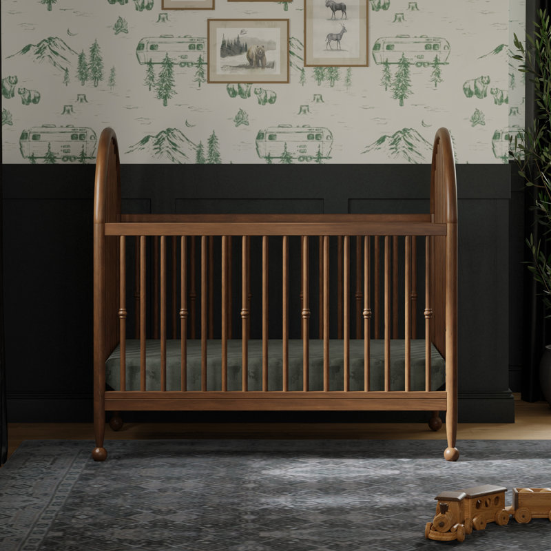 Greenguard Gold Certified 3 -in-1 Convertible Crib, Natural Walnut