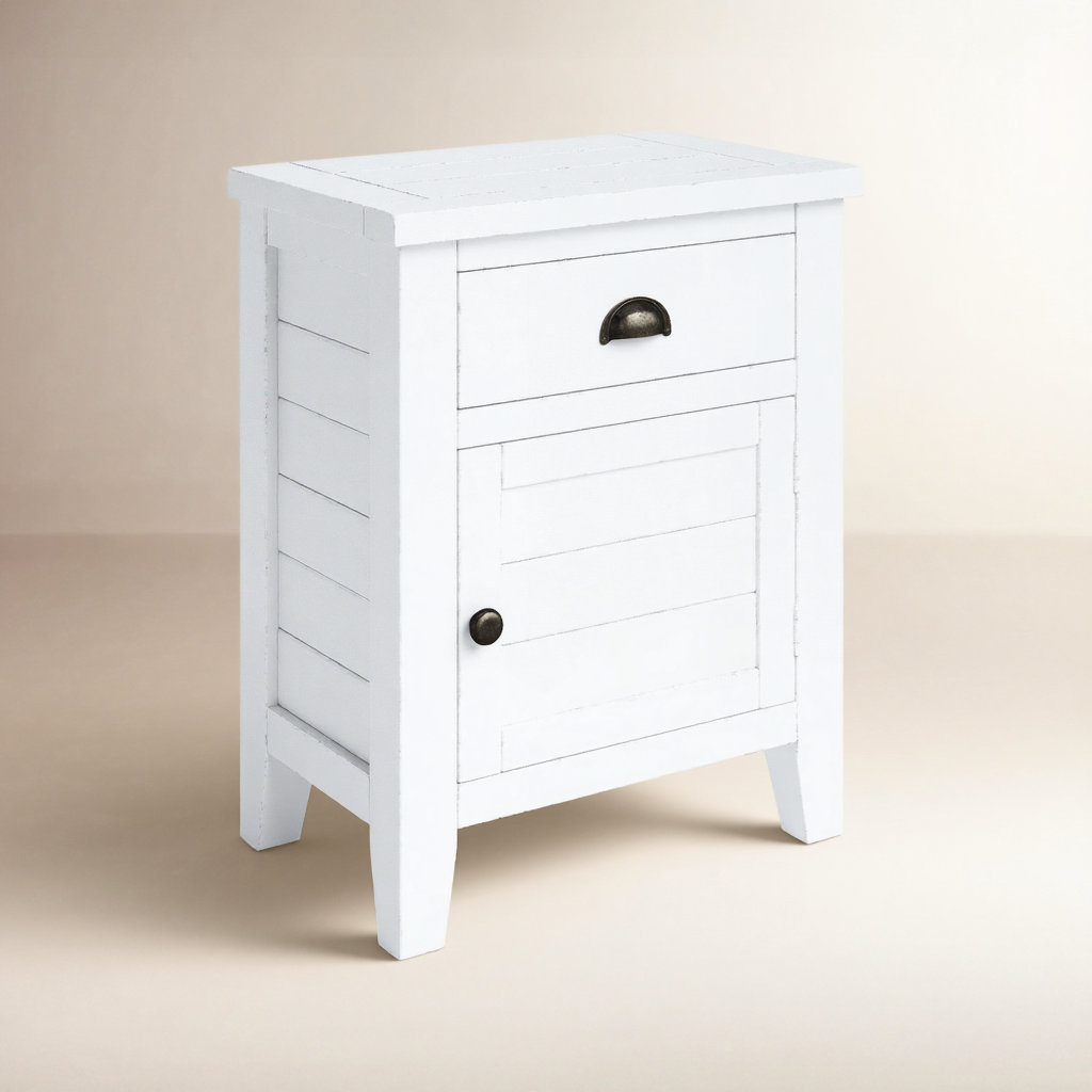 Castile 1 - Drawer Nightstand, Weathered White