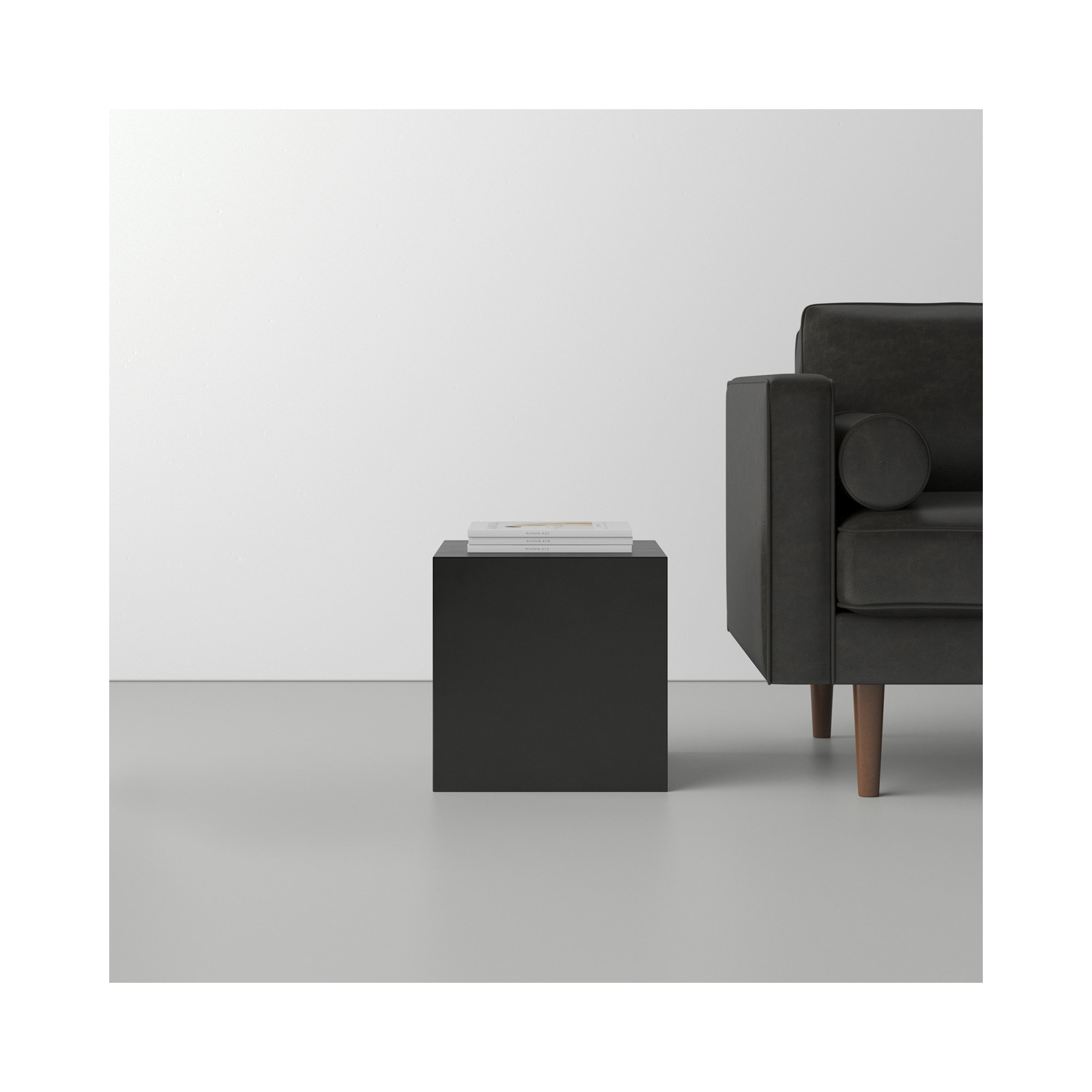 Jules End Table, 16" H x 16" W x 16" D, Black