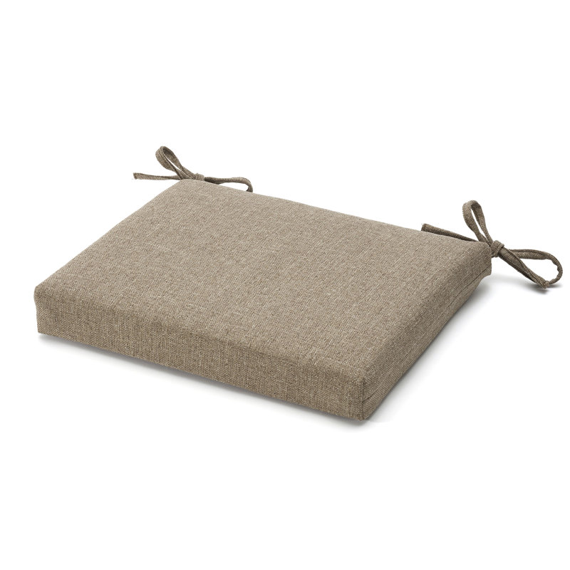 Ensemble de coussins de chaise d'extérieur rectangulaire, tissu performance, ensemble de 2, Brun clair