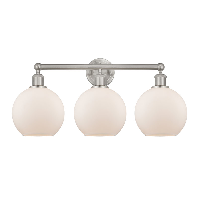 Ellington 3 - Light Dimmable Vanity Light, Matte White, Satin Nickel