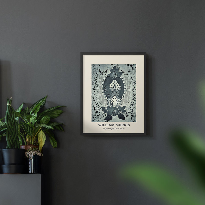 William Morris, reproduction encadrée CCXI, Noyer, H 14 po x l 11 po