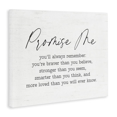 Promise Me Sentiment Canvas Wall Art by Lettered and Lined
