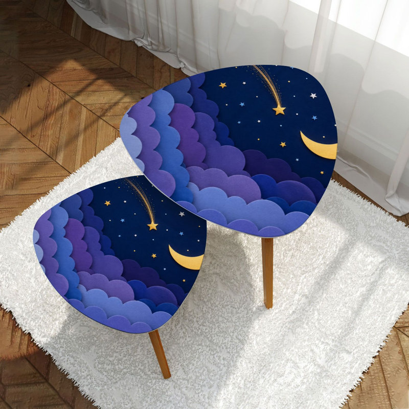 Ensemble de 2 tables basses gigognes Triangle