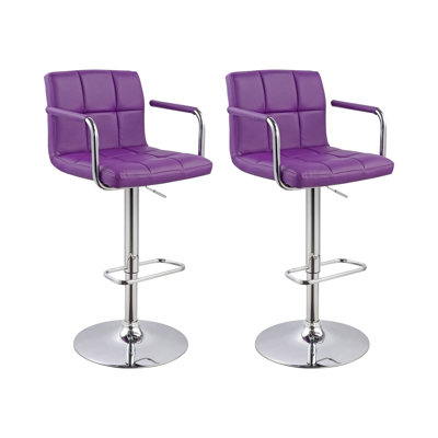 Swivel Upholstered Adjustable Height Counter Stool with Metal Frame