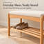 Banc de rangement rembourré pour chaussures en bois de hêtre avec coussin ivoire