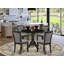 L'ensemble de mobilier de salle à manger 5 pièces comprend une table de salle à manger ronde avec Dropleaf et 4 chaises Parson en tissu gris foncé Gotham, 42 x 42 po, noir brossé-1481399011-1481399010-1481428194