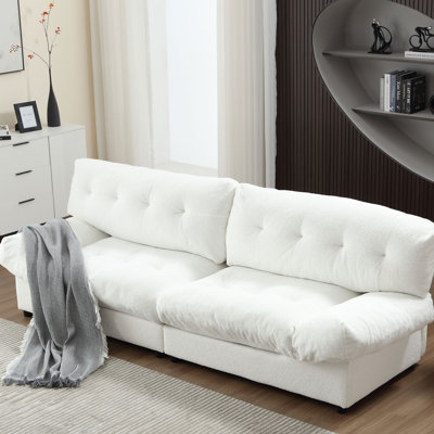 [VIDÉO fournie] [Nouveau] Canapé de style nuage, tissu de velours en peluche, canapé rembourré confortable pour le salon, appartement