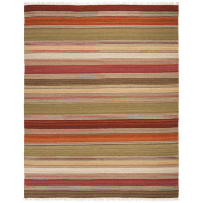 Tapis rayé en laine / coton tissé à la main Northeast Pueblo