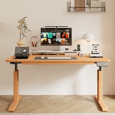 Table en bois de cerisier moderne à hauteur réglable