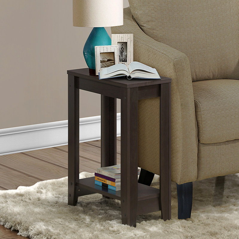 Table d'appoint, table d'appoint, table de bout, table de chevet, lampe, stratifié, transitionnel, Espresso