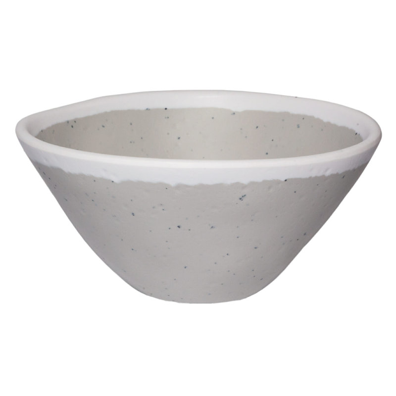 GET Bol à salade / soupe de 10 onces en mélamine de style poterie, émaillé, crème (ensemble de 12), Gris