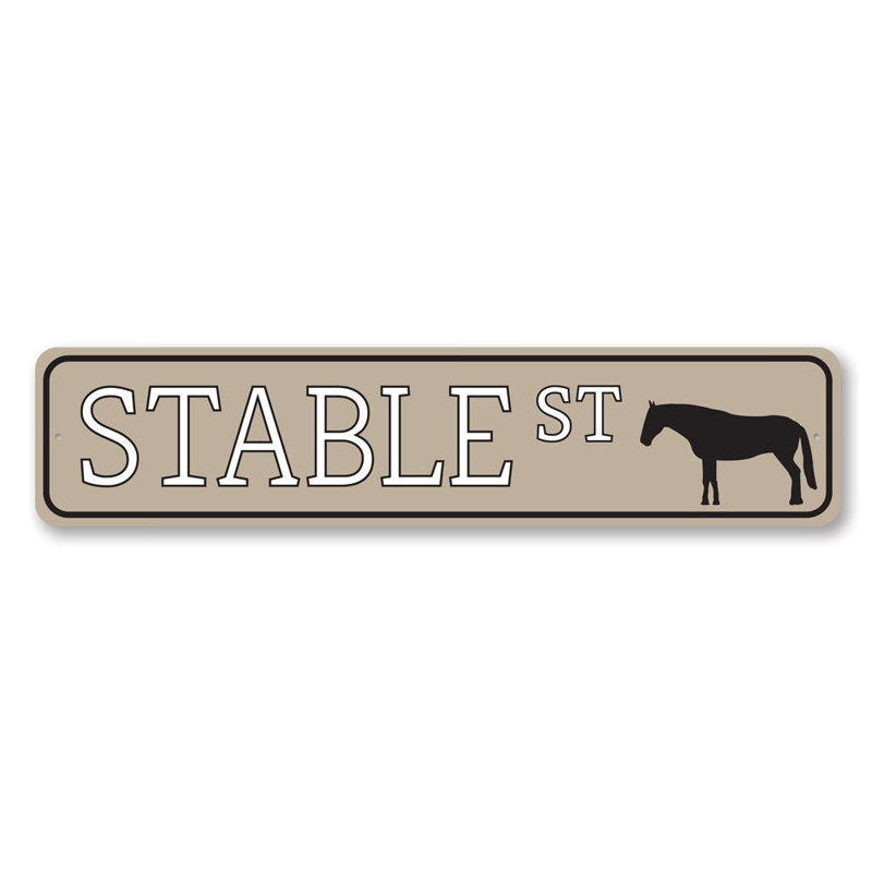 Plaque en aluminium Stable Street, H 4 po x l 18 po x P 0,04 po