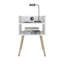 Table de chevet avec port USB, 2 tablettes - blanc, l 13,5 po x P 15,7 po x H 22,8 po, bois, 1 pièce, table de chevet, blanc, avec chargement USB