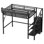 Lit mezzanine simple avec escalier, lit mezzanine double en métal avec tablettes de rangement, lit mezzanine haut avec garde-robe pour enfants adolescents