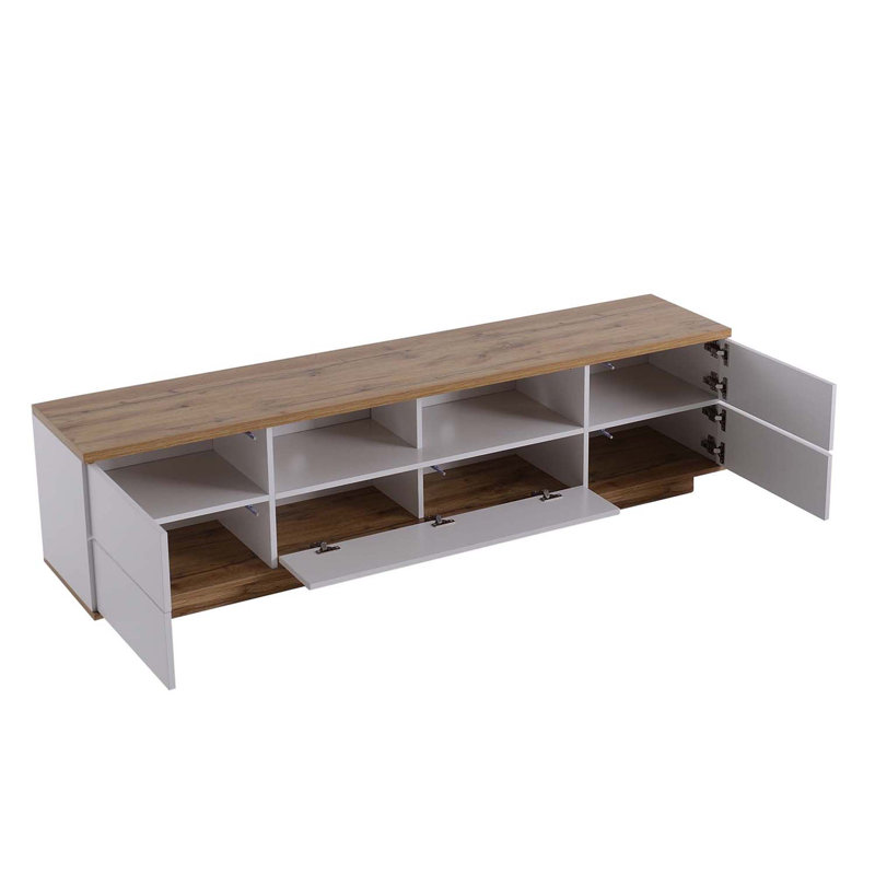 TV Stand for TVs up to 78", Wood/White