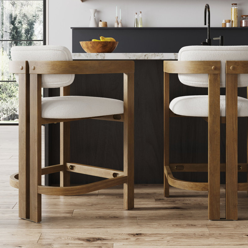 Tabouret de bar Arik Boucle Barrel, 1