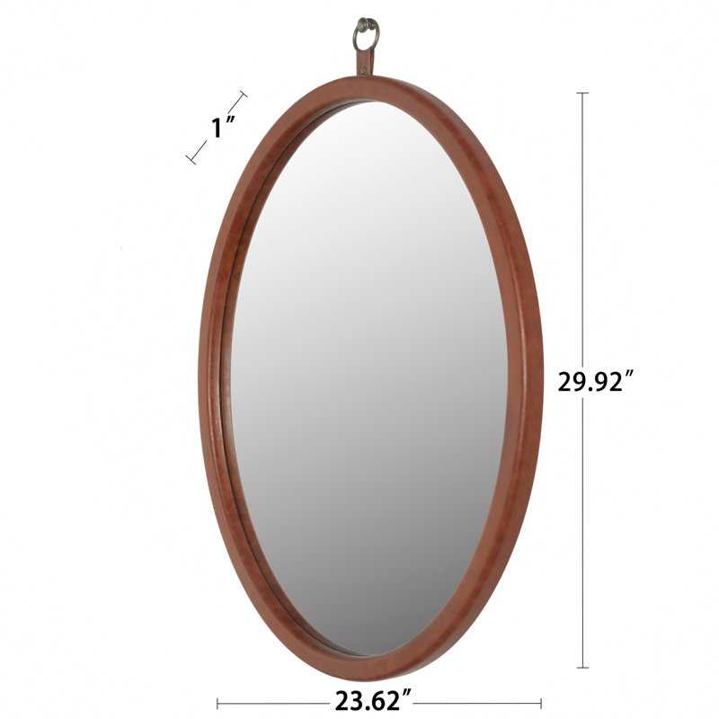 Miroir mural 23,62 po x 29,92 po en polyuréthane, Brun miel