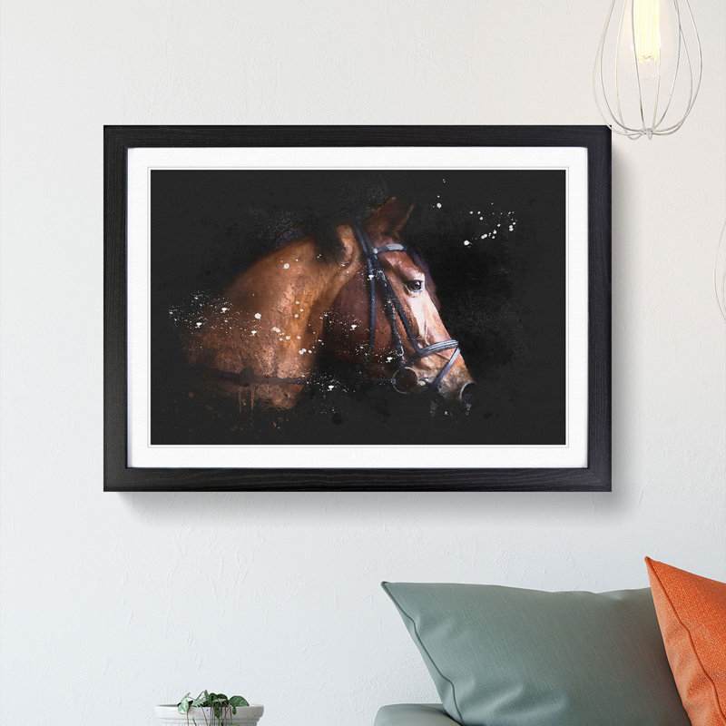 Horse Portrait - Picture Frame Graphic Art Print, Black Framed, 62cm H x 87cm W x 2cm D