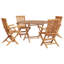 4 - Person Wood Patio Dining Set with Round Table