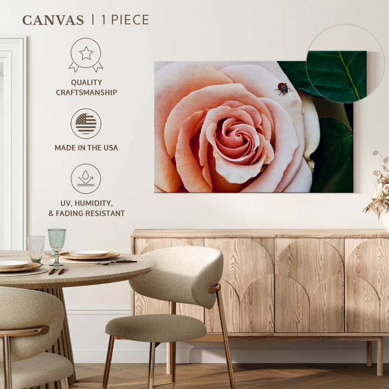 Brampt Ladybug On A Rose II, 32" H x 48" W