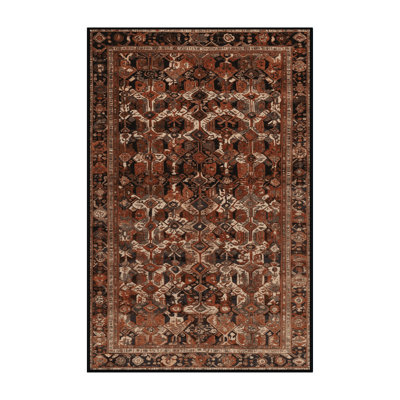 Machine Washable Persian Brown Area Rug