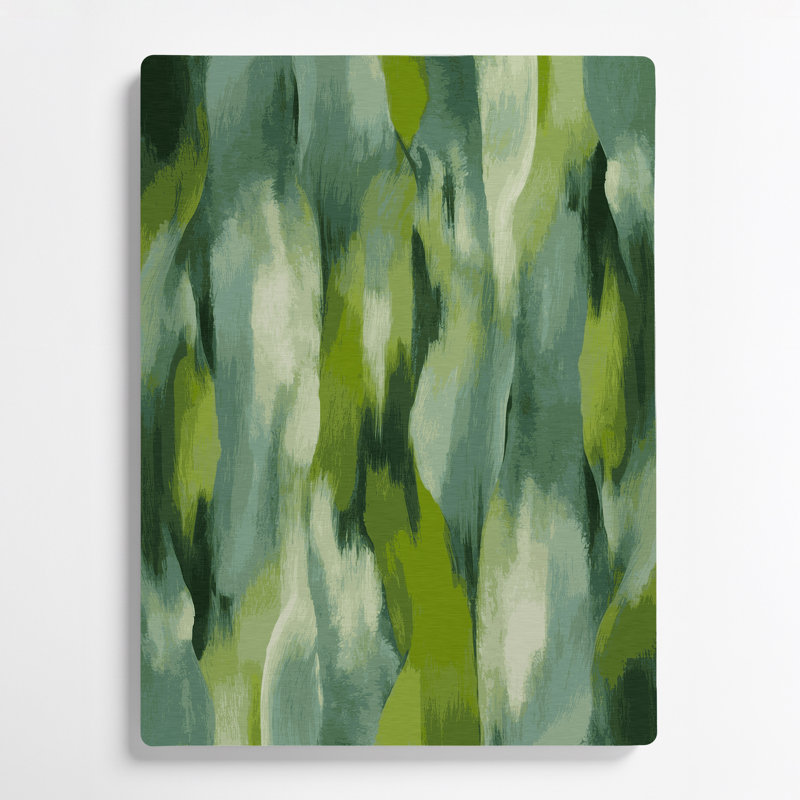 Art mural abstrait en métal vert 94, H 20 po x l 30 po