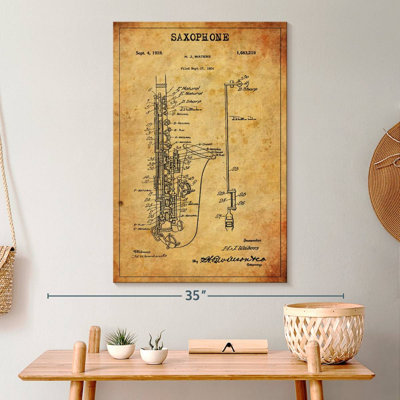 Brevet de saxophone sur toile