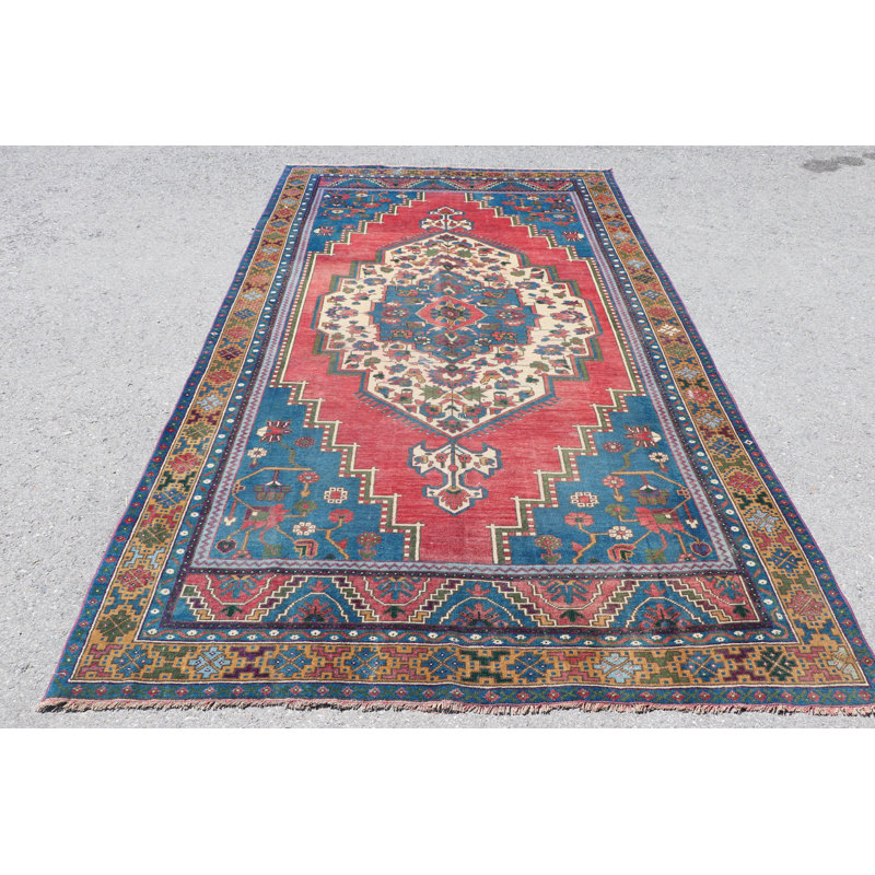 Grand tapis antique turc rouge parfait pour les décorations de chambre à coucher ou de salon