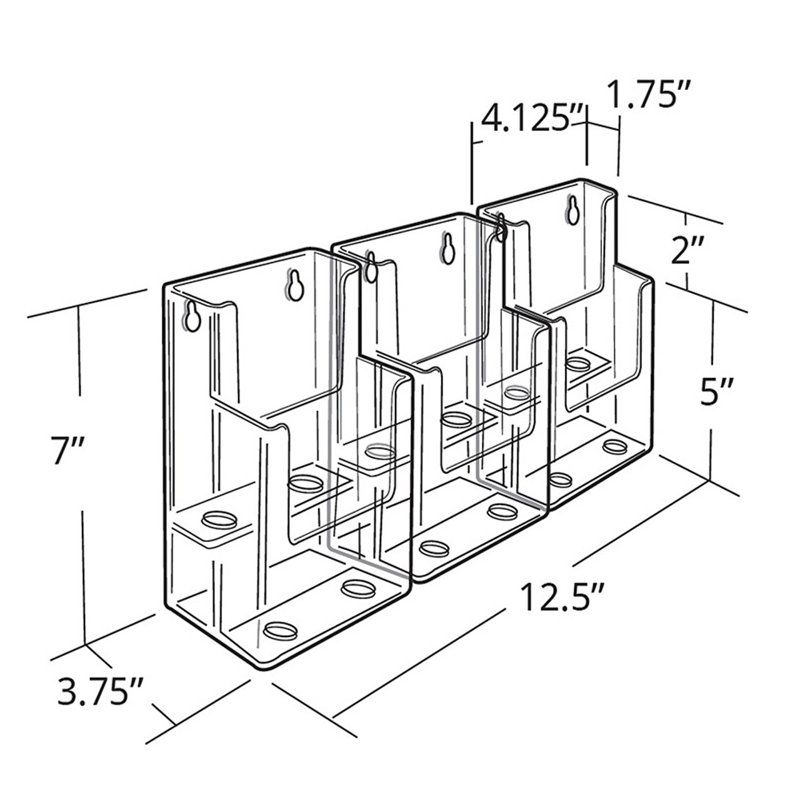 Présentoir de comptoir pivotant double face avec pochettes pour dépliants l 16 po x H 20,25 po