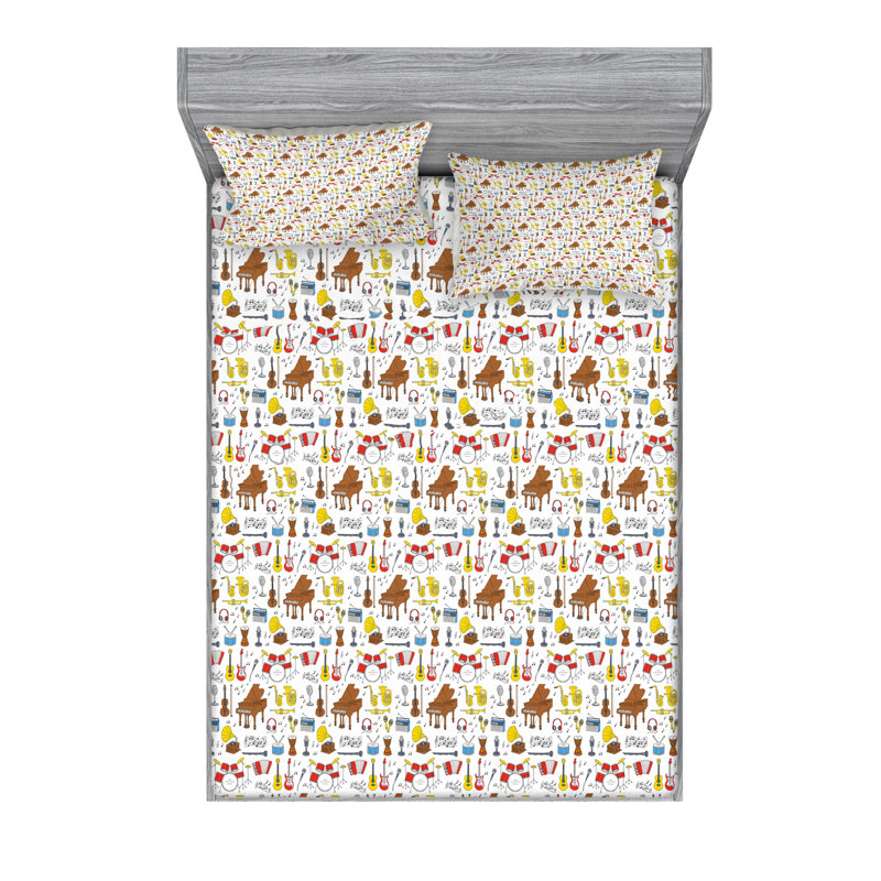 Jazz Microfiber Sheet Set, Full Sheet Set with Fitted Sheet