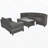 8-pieces Outdoor Wicker Round Sofa Set, Half-Moon Sectional Sets All Weather, Curved Sofa Set With Rectangular Coffee Table, PE Rattan Water-resistant and UV Protected, Movable Cushion-930410955