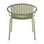 Ensemble de salle à manger d'extérieur moderne 7 pièces avec chaise empilable, vert