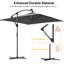 Parasol solaire d'extérieur de 8,2 pi avec 8 bandes lumineuses, verrou de sécurité et mât surélevé pour plus de stabilité-1979019393