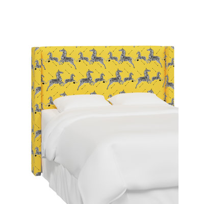 Hudson Upholstered Wingback Headboard by Red from Scalamandré