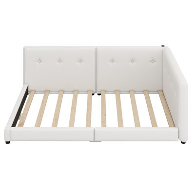 Upholstered Platform Bed With USB Ports
