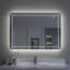 Miroir de salle de bain mural à intensité variable avec lumières DEL rétroéclairées et antibuée-2017624607