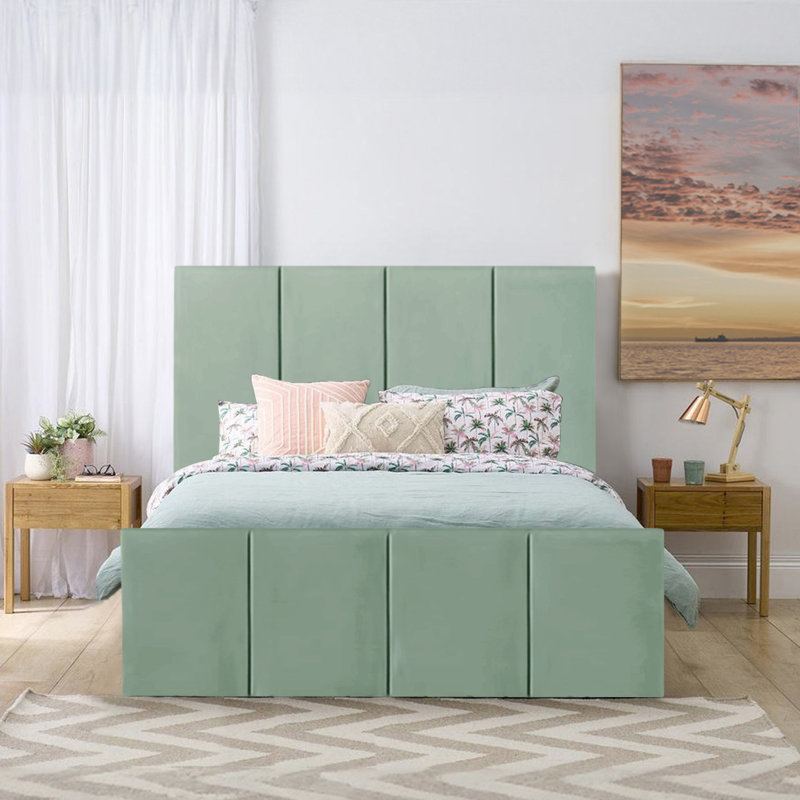 Bigyan Upholstered Ottoman Storage Bed, Duck Egg, Single (3')