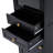 Tall Bathroom Storage Cabinet With Glass Doors, Free-Standing, Two Drawers, And Adjustable Shelves, MDF Board, Painted Black - Perfect For Displaying Your Favorite Items-2095156927