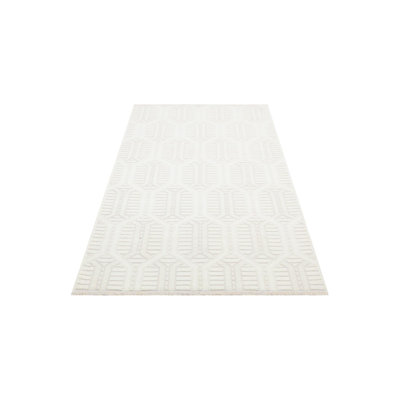 Tapis doux en chenille de couleur crème, 2,6 x 4,9 pieds | 85% coton / 15% polyester, sans velours, tissage à plat | Lavable à la machine à 86 ° F, facile à nettoyer avec aspirateur et détachant | Parfait pour le salon et la chambre à coucher