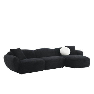 Contemporary Style Sectional Sofa with 3 Pillows