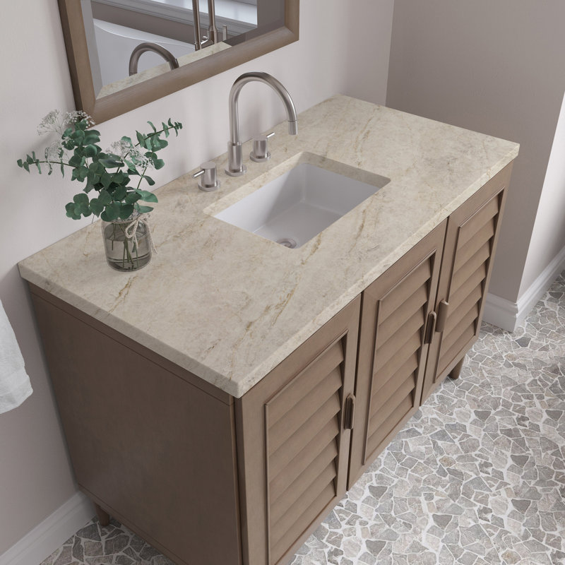 Portland 48'' W Single Vanity, Whitewashed Walnut, Widespread, Tajnar Eclos