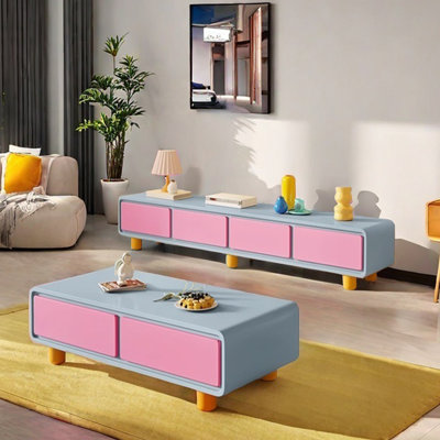 Simple coffee table TV cabinet combination